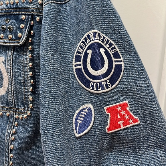 NWT NFL G-III 4her Carl Banks Game Ball Denim Jacket Indianapolis Colts football - Picture 6 of 13